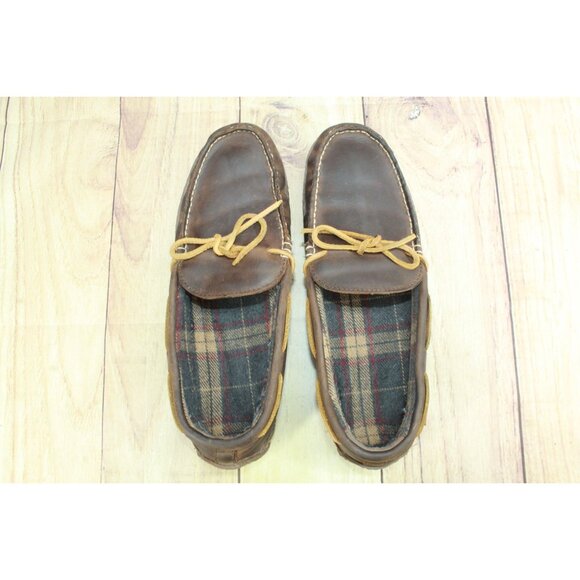 LL Bean Handsewn Slippers Flannel Lined Brown Size 12 M - Picture 8 of 9